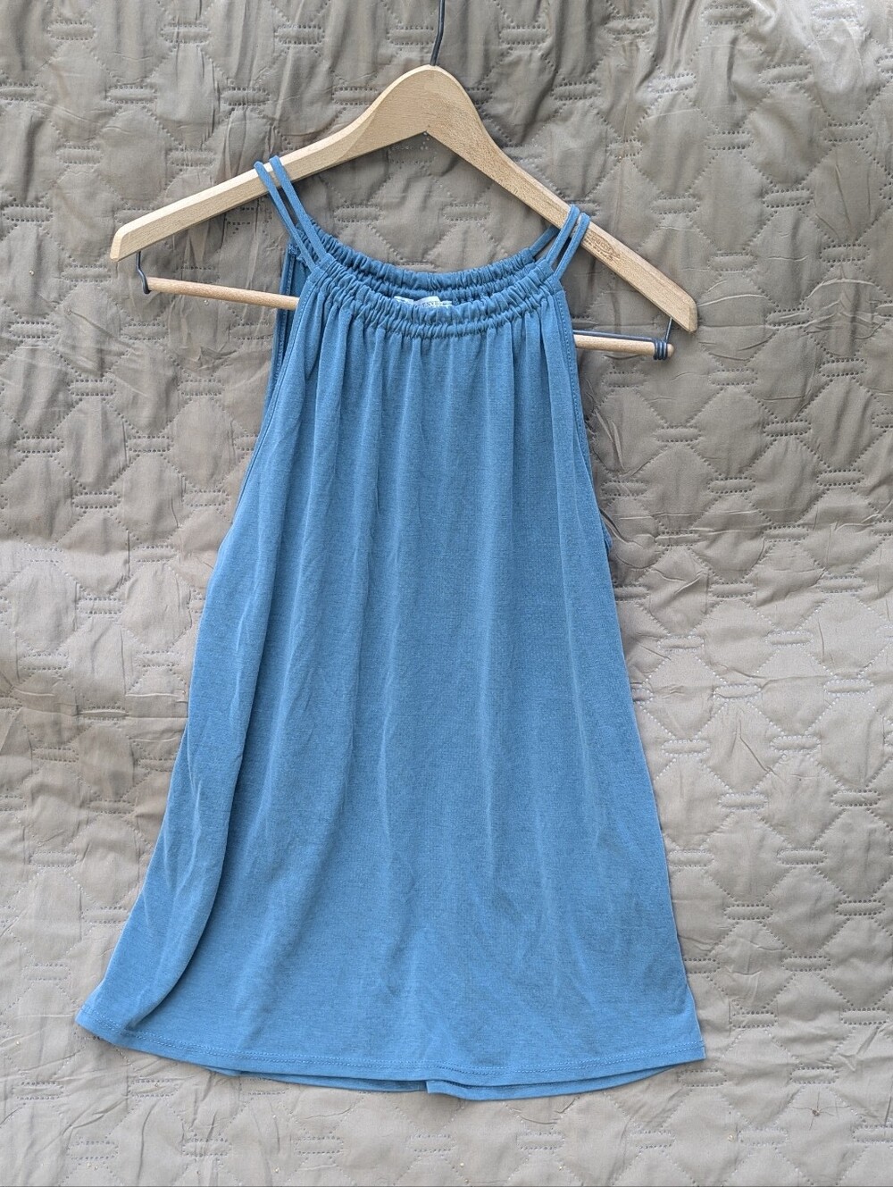 Green Envelope Teal Blue Tank Top, S